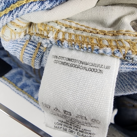 Free People We The Free Button Fly Denim A-Line Distressed Mini Skirt Size 30 - Picture 7 of 7